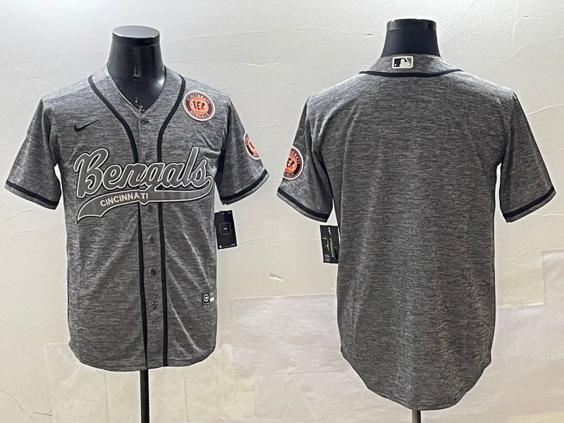 Men Cincinnati Bengals Blank Grey Joint Name 2025 Nike Limited NFL Jersey style 2->cincinnati bengals->NFL Jersey